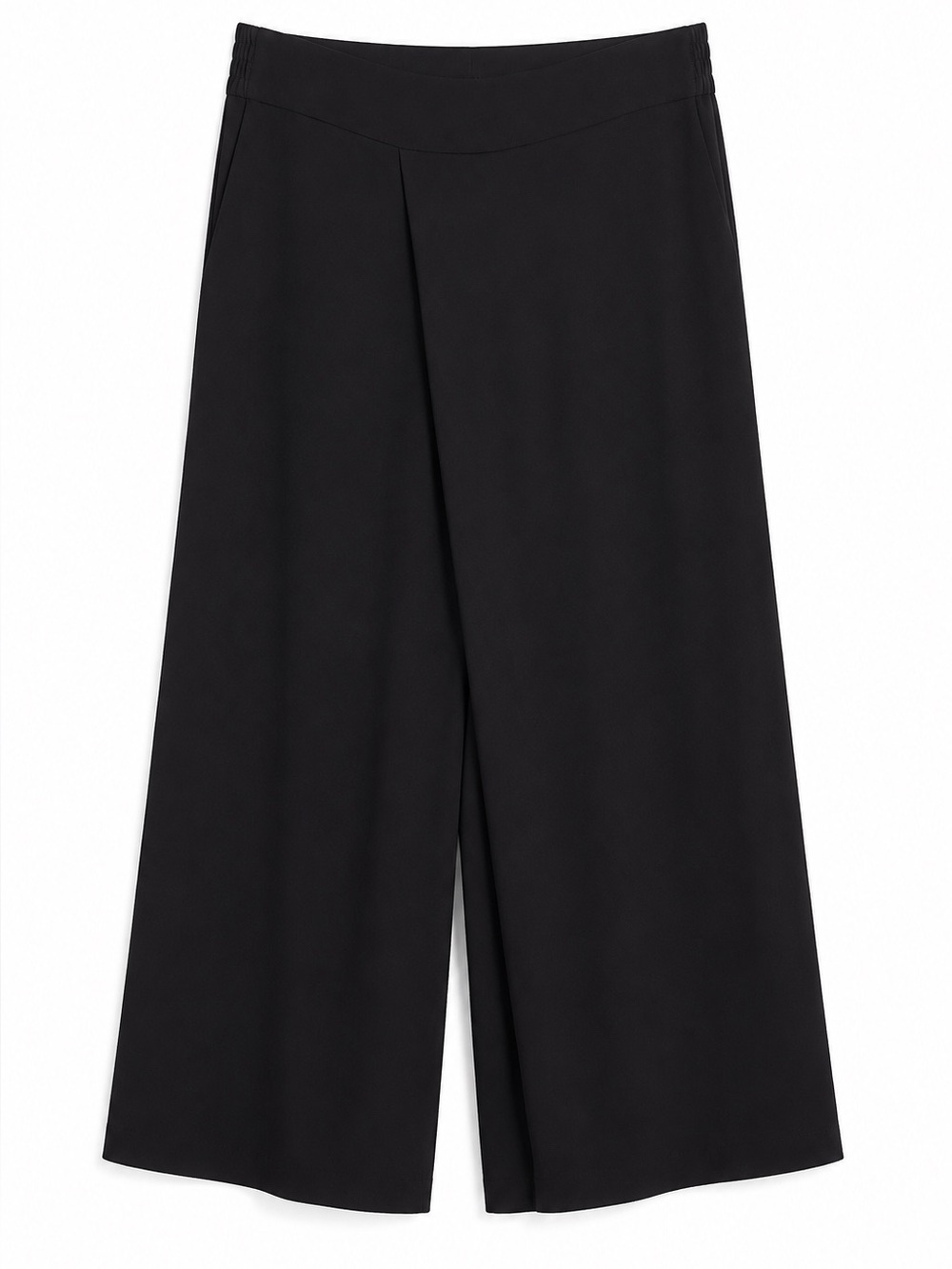 Diane Von Furstenberg Wide Leg Crop Pull On Pants Black Size 12 Palazzo